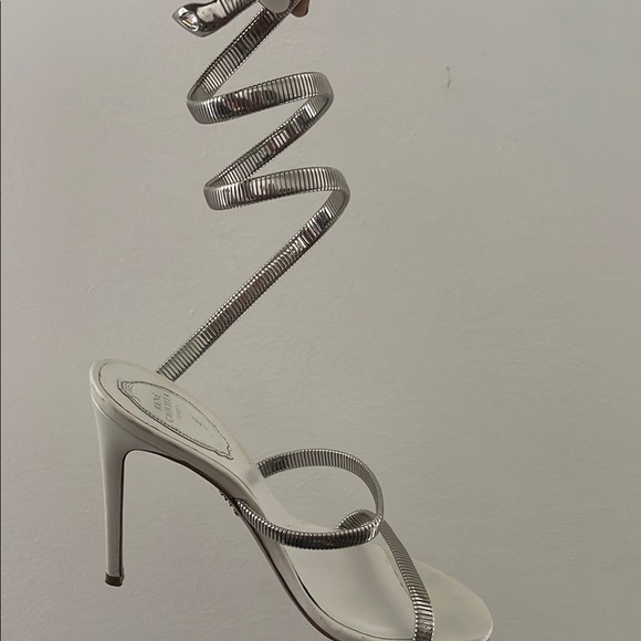 Rene Caovilla Silver Spiral Heels - Picture 2 of 9